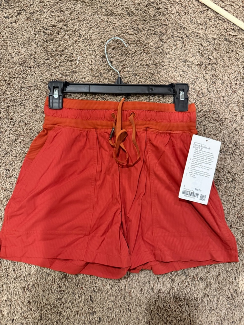 lululemon athletica Women's Orange-Red Drawstring Athletic Shorts